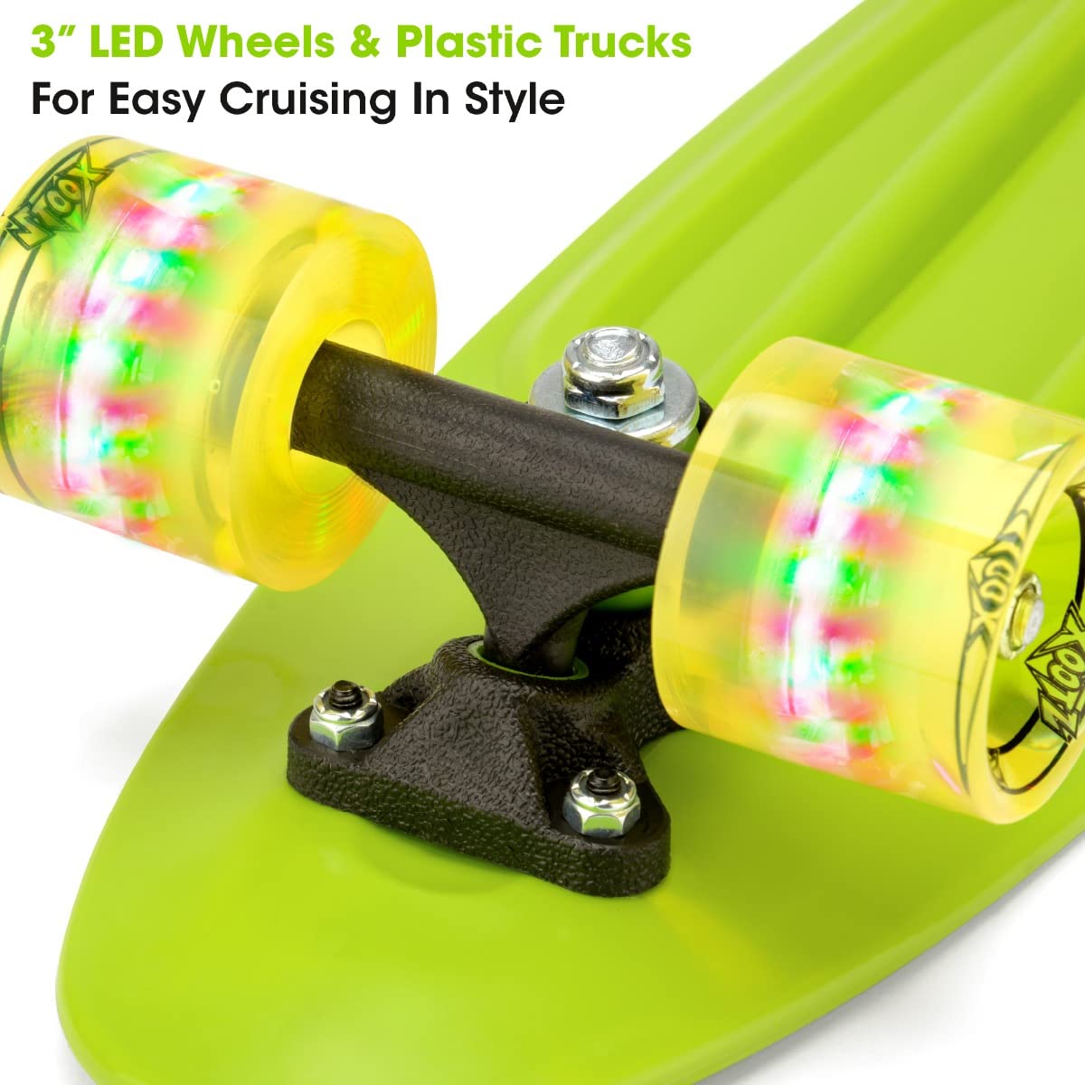 Amazon | Xootz Kidの完全なレトロプラスチックスケートボード、ライト